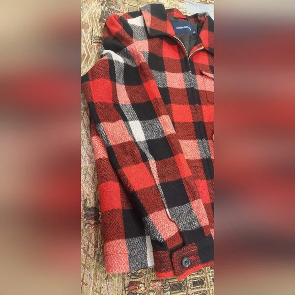 Calvin Klein Red and Black Plaid Jacket - Picture 3 of 10